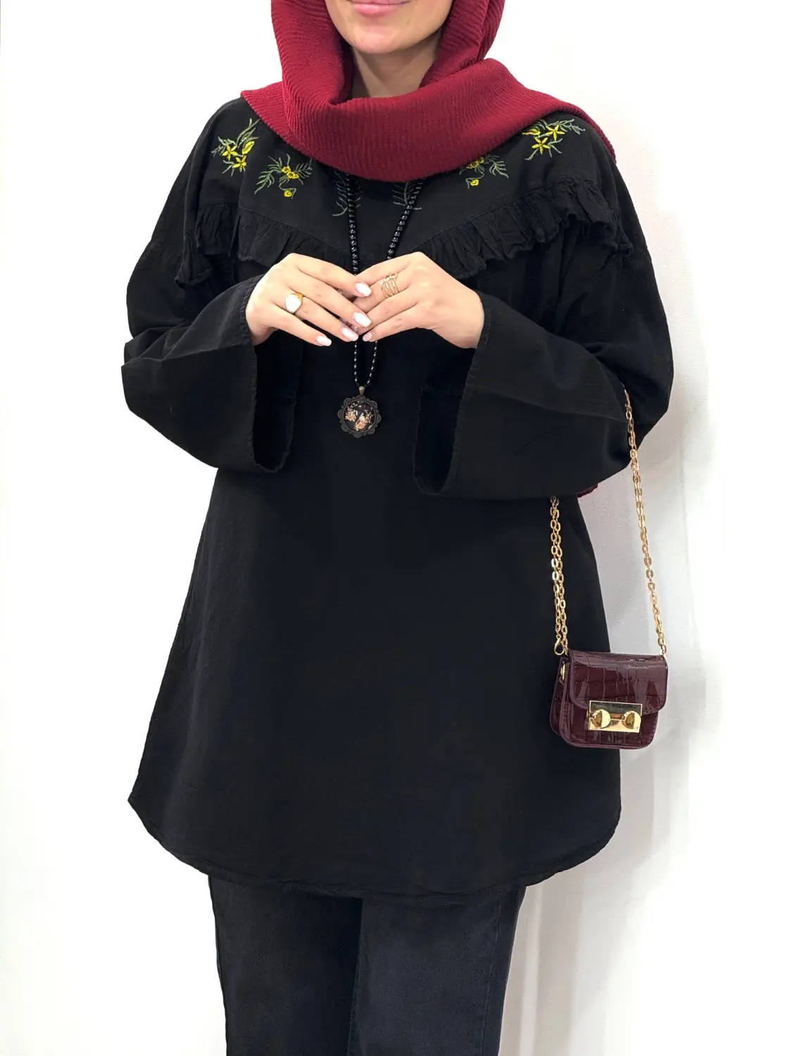 مانتو لینن گلدوزی ساغر